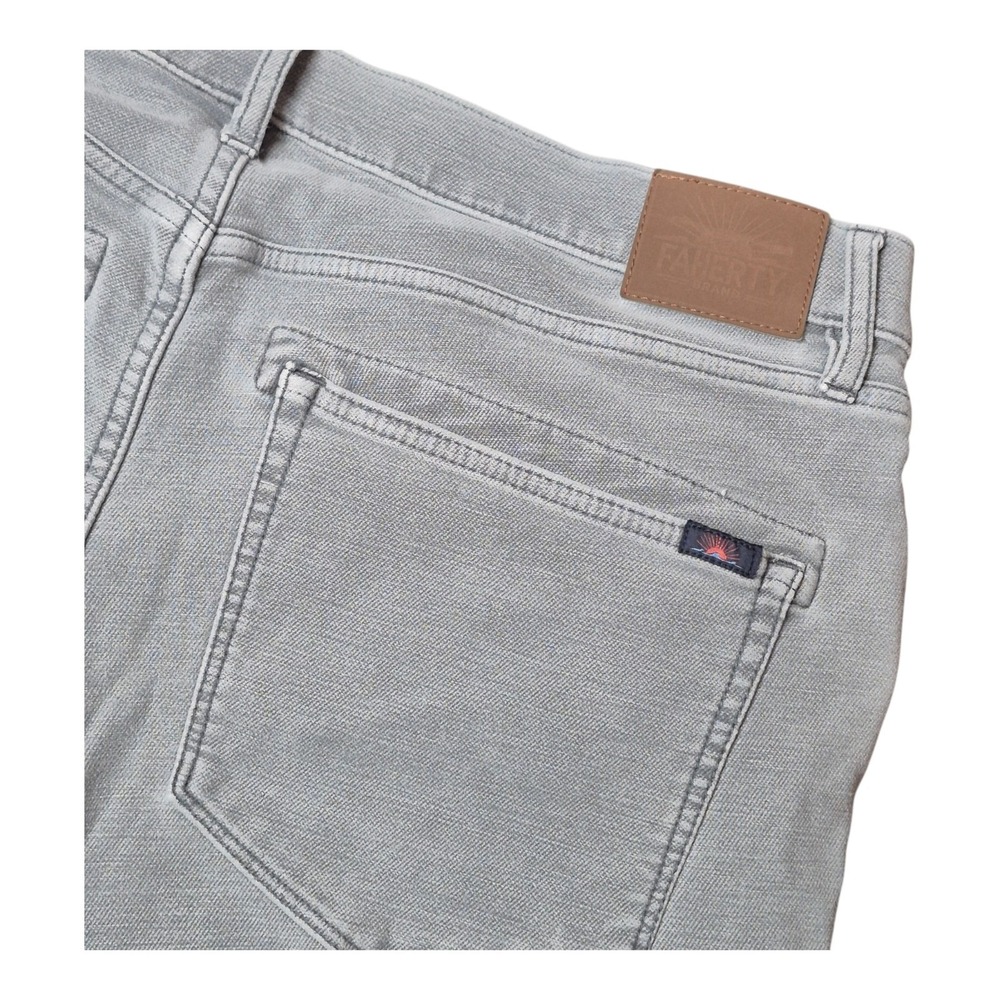Faherty Mens 35 Light Gray Stretch Jeans Casual Straight Leg Denim Pants